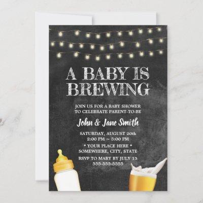 A Baby is Brewing Rustic Chalkboard