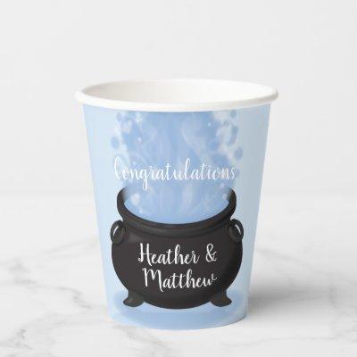 A Baby is Brewing Witch Baby Shower Gothic Blue Paper Cups