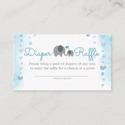 A Little Peanut Elephant Boy Shower Diaper Raffle Enclosure Card