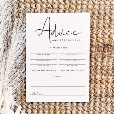 ADELLA Modern Baby Advice and Predictions Card