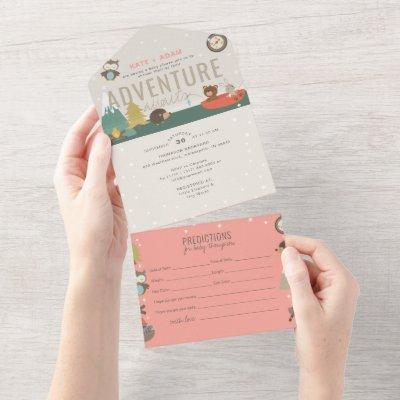 Adventure Woodland Predictions Girl Baby Shower All In One Invitation