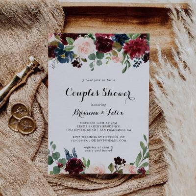 Autumn Rustic Modern Calligraphy Couples Shower Invitation
