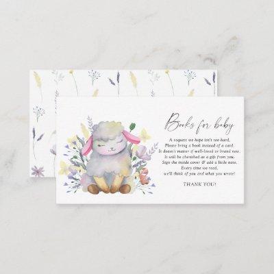 Baby Lamb elegant baby book request Enclosure Card