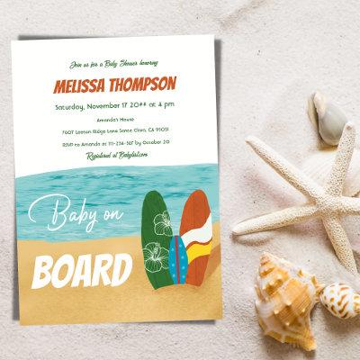 Baby on Board Surfing Tropical Beach