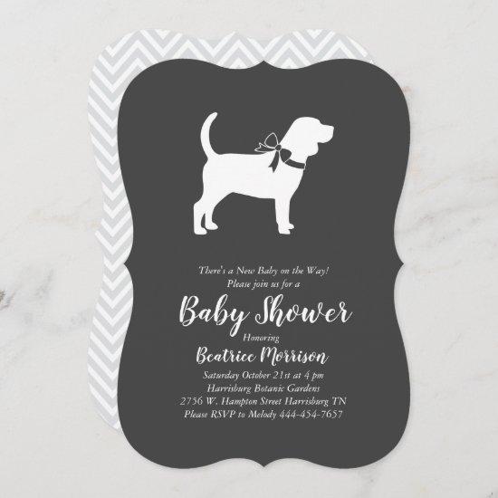 Beagle Dog Baby Shower Gender Neutral Invitation