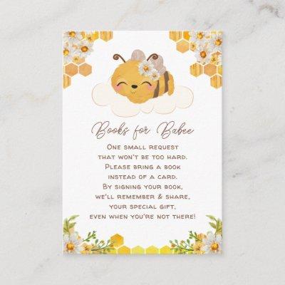 Bee Baby Shower Book Request Honeycombs Floral Enclosure Card
