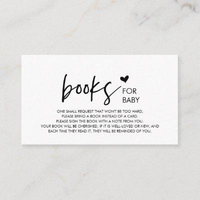 Books for the baby, Modern Minimalism Black font Enclosure Card
