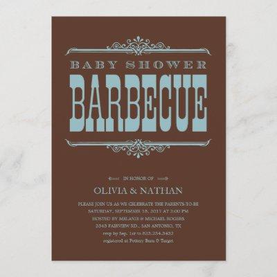 Boy Baby Shower BBQ Invitations