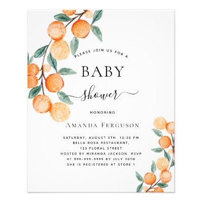 Budget Baby shower oranges invitation Flyer