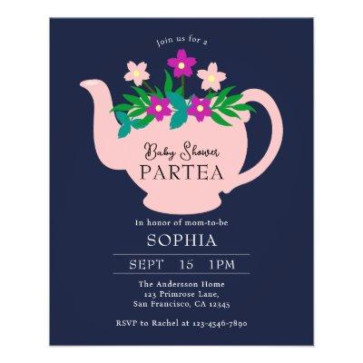 Budget Baby Shower Tea Party Invitation Flyer