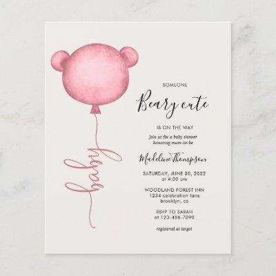 Budget Pink Someone Beary Cute Balloon Baby Shower