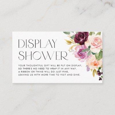 Burgundy and Peach Flowers Fall Display Shower Enclosure Card