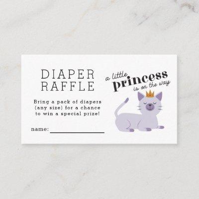 Cat Princess Diaper Raffle Ticket Enclosure Card