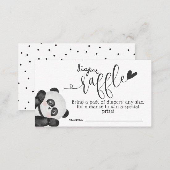 Cute Bear Modern Black White Baby Shower Diaper Enclosure Card