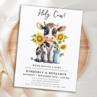 Cute Cow Sunflowers Couples  Postcard