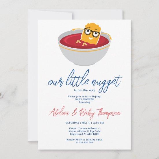 Cute Little Nugget Chicken Nugget Baby Boy Shower Invitation
