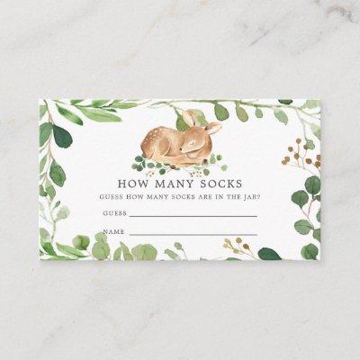 Deer Baby Shower Guess How Many Socks Enclosure Card
