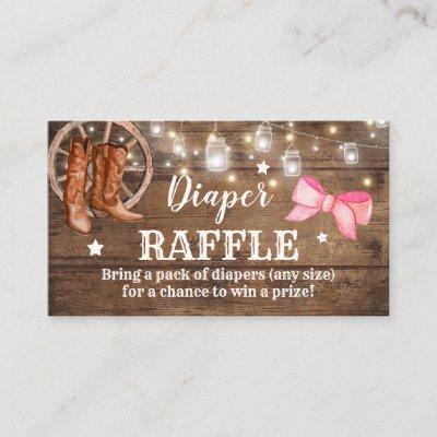 Diaper Raffle Boots or Bows Gender Reveal Business Card