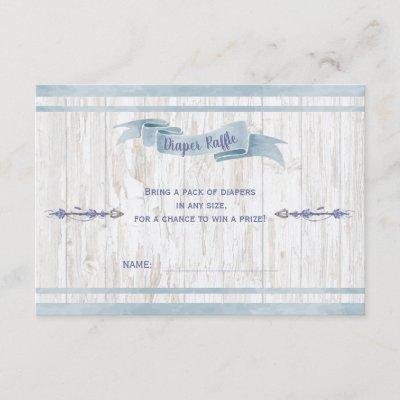 Diaper Raffle Boy Baby Blue Boho Arrows Enclosure Card