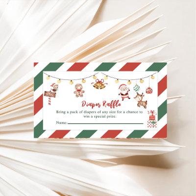 Diaper Raffle Christmas Santa Enclosure Card