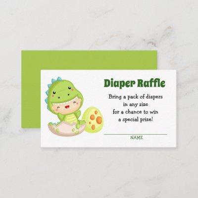 Dinosaur Egg Cute Diaper Raffle Tickets Enclosure Card