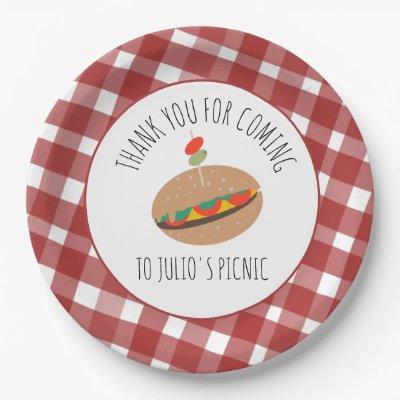 Father's Day BBQ Picnic Event Sandwich  Paper Plates