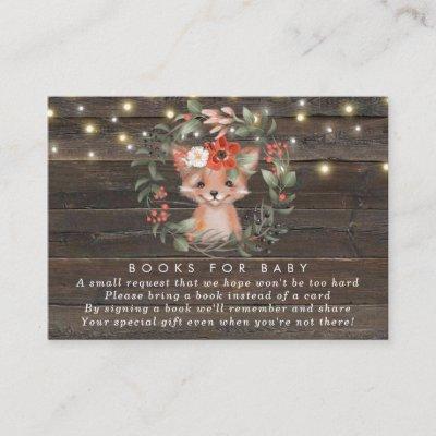 fox floral books for baby book request card