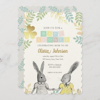 Gender Neutral Whimsical Rustic Bunny