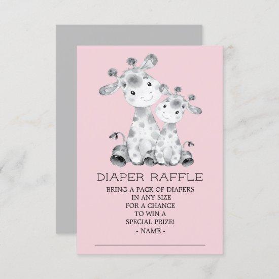 Giraffe Baby Shower Diaper Raffle Ticket Invitation