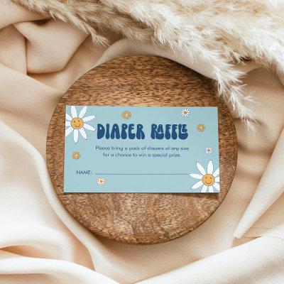 HIPPIE DAZE Groovy Diaper Raffle Ticket Blue Enclosure Card