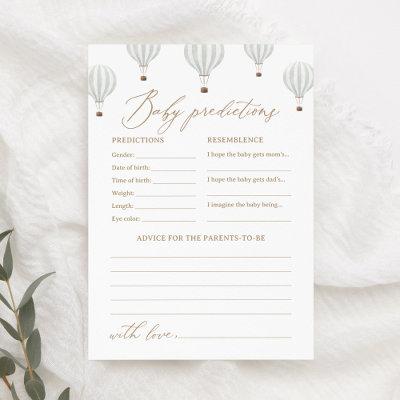 Hot Air Balloon Baby Shower Predictions and Advice Invitation