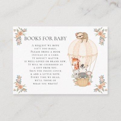 Hot Air Balloon Giraffe Zebra Sloth Books for Baby Enclosure Card