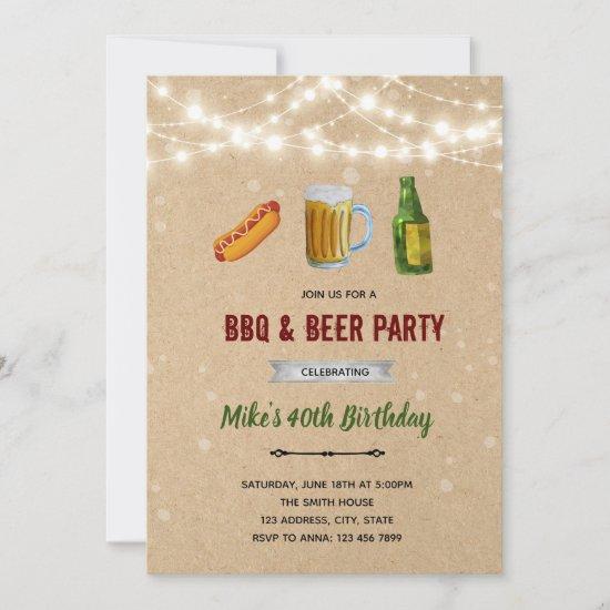 Hotdog and brew bbq invite
