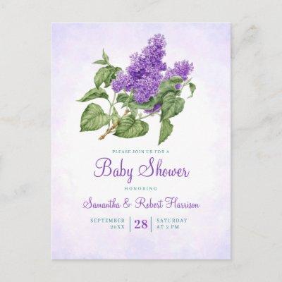 Lilac Flower Botanical Purple Green  Postcard