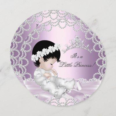 Little Princess Baby Shower Cute Girl Pink Lilac Invitation