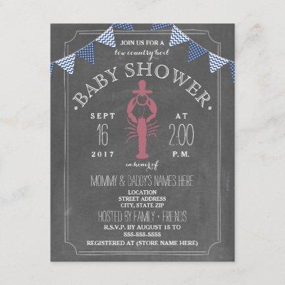 Low Country Boil Co Ed Baby Shower - Pacifier Invitation