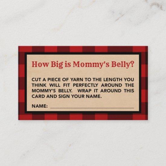 Lumberjack How Big is Mommy's Belly Game Card