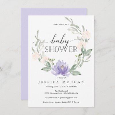 Pastel Purple  Shower Invite