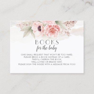 Pink Flowers Books For The Baby Request Business Card