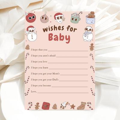 Pink Groovy Christmas Tree Wishes for Baby Game Invitation