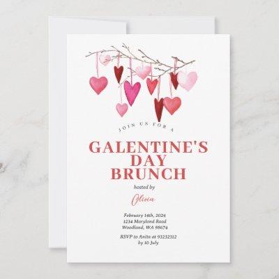 Pink Valentine's Brunch Day Friendship Invite