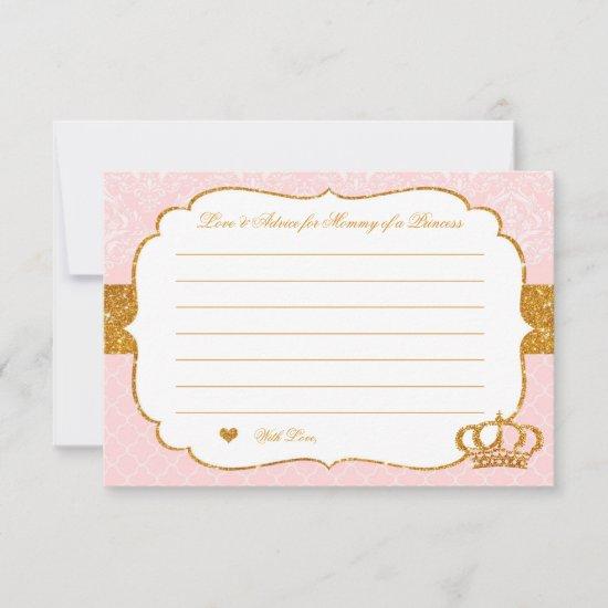 Royal Little Princess Pink and Gold Advice Card