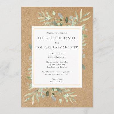 Rustic Greenery Couples Gender Neutral Shower Invitation