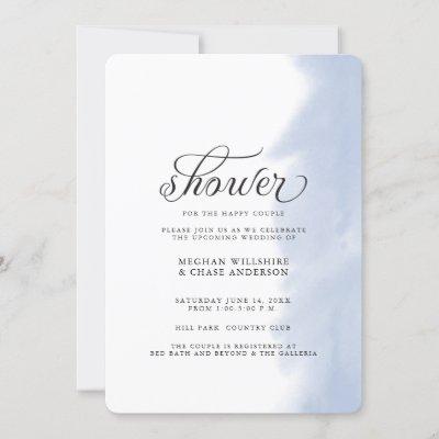 Shower Invite | Pale Blue Watercolor Stroke
