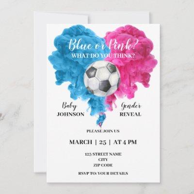 Soccer gender reveal invitation