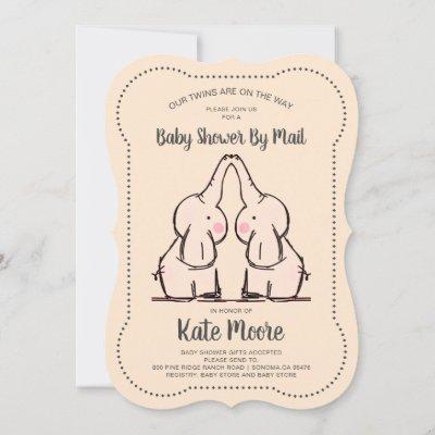 Twins Gender Neutral Baby Shower By Mail Peach Invitation
